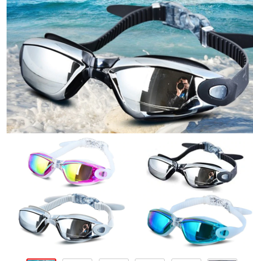 Unisex Anti-Fog Waterproof Swimming Goggles Large Frame