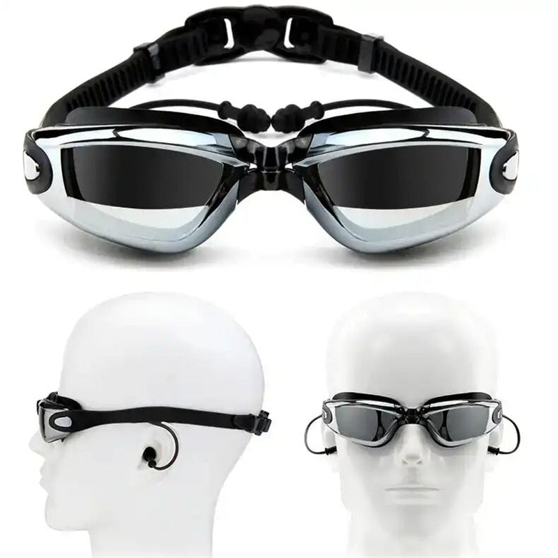 Unisex Anti-Fog Waterproof Swimming Goggles Large Frame