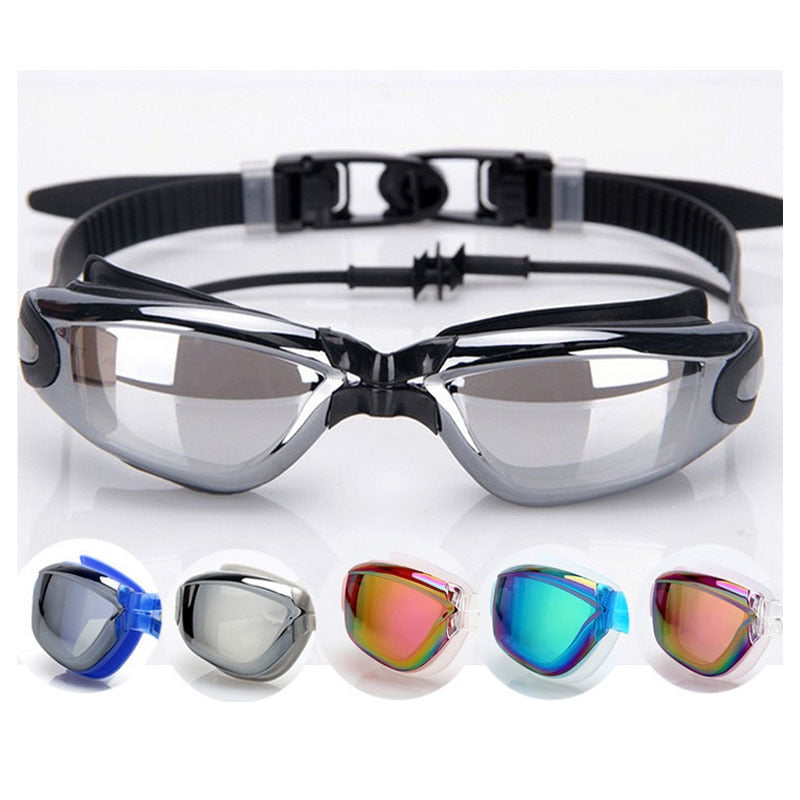 Unisex Anti-Fog Waterproof Swimming Goggles Large Frame