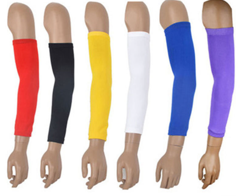 Extended Nylon Basketball Arm Sleeve with Logo Embroidery